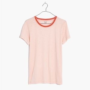 Madewell Whisper Cotton Ringer Tee Lucid Pink XXS